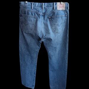 36x32 Levis 501 Big E Jeans Premium 501 Buttonfly Black Tack White Label Denim